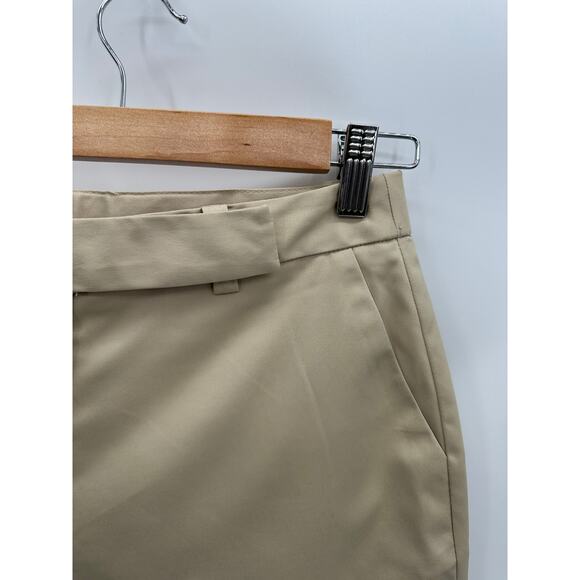 Talbots Solid Khaki Tan Polyester Blend Stretch Shorts Women's Size 6 NWOT - Picture 3 of 9